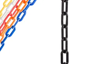 US Weight (Made in USA) 2" x 500' Black Plastic Safety Chain ft. SunShield UV Resistant Technology