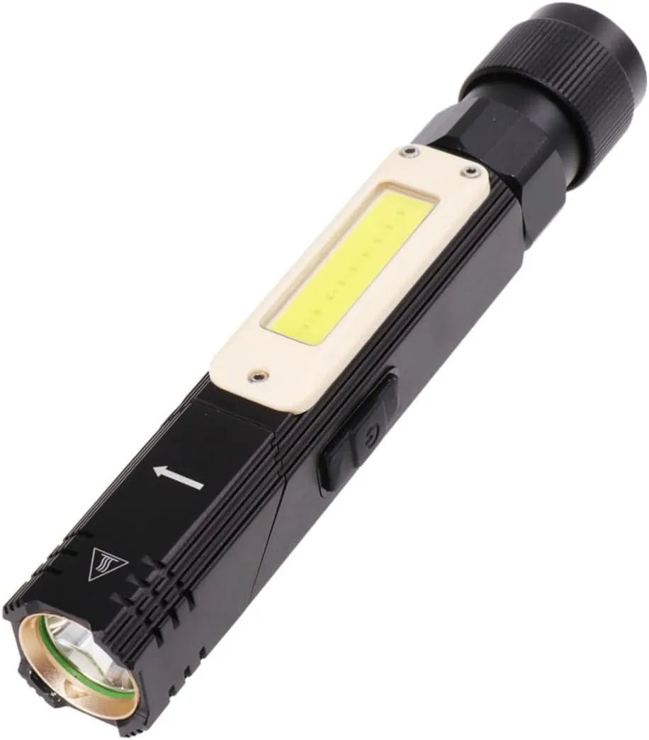 USB Rechargeable Flashlight with Head Cob Handheld Torch with Magnetic Clip and Tail for Work Emergency and Inspection Tasks