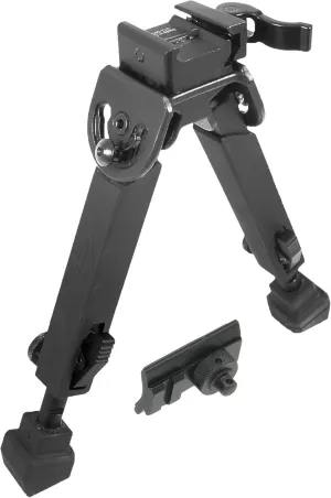 UTG Rubber Armored Full Metal QD Bipod, Height 6.0"- 8.5", Black