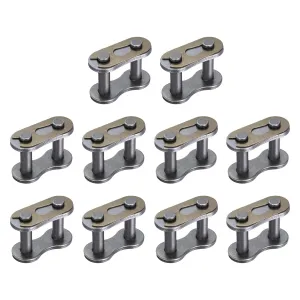 uxcell 10Pcs #80H/ DIN/ISO 16AH Chain Master Connector Link Roller, 1" Pitch Carbon Steel, Standard Connecting Split Links