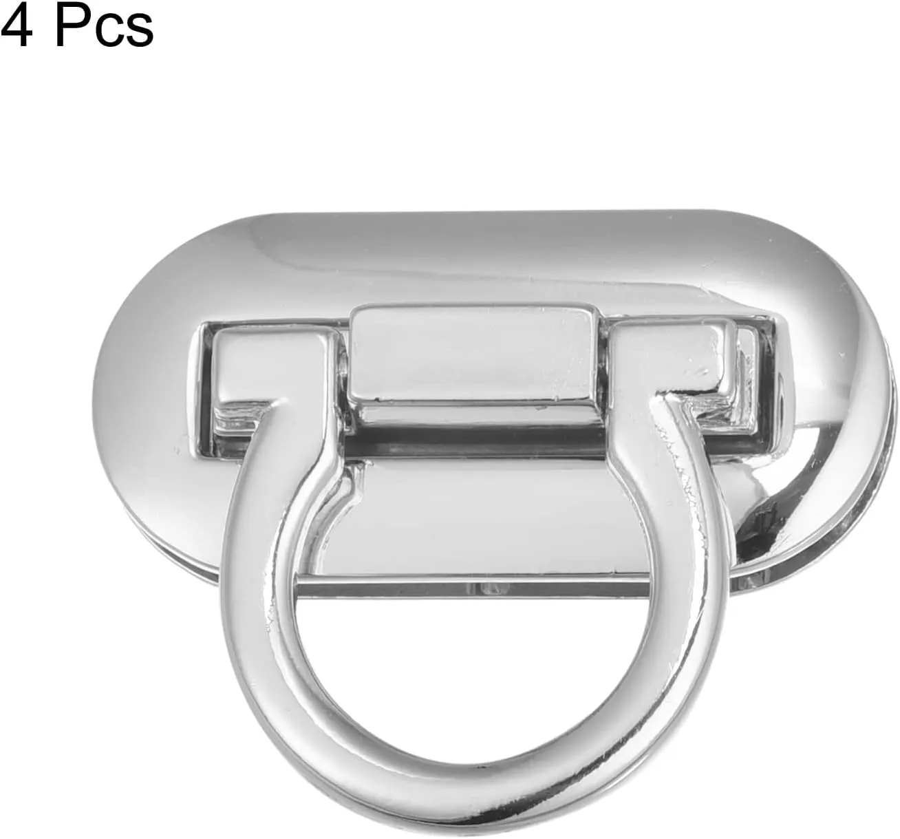 uxcell Turn Lock Clasp, 42mm x 20mm Alloy Purse Closure Twist Buckle for DIY Handbag Wallet Crafts Making 4Pcs(Silver Tone)