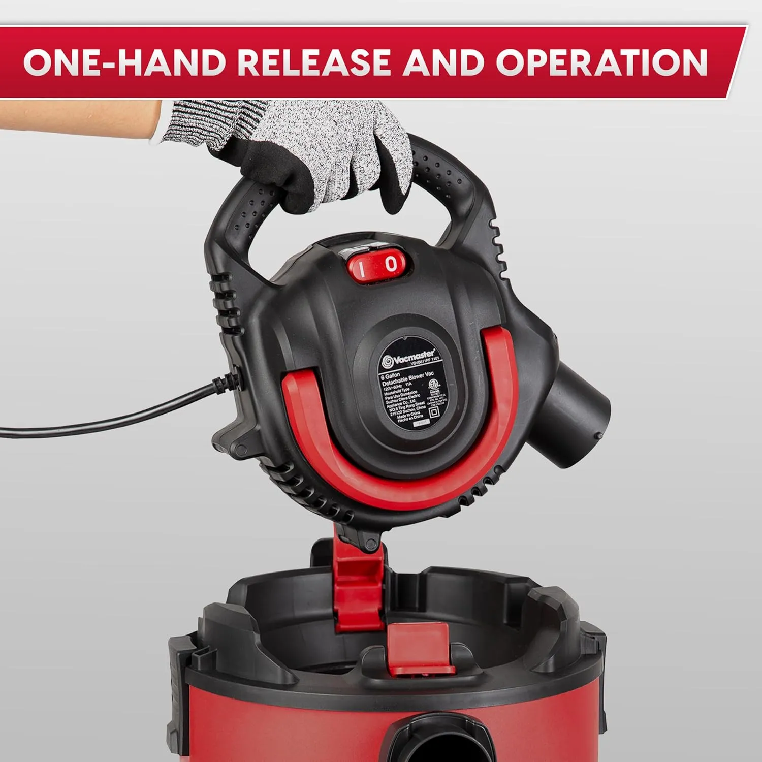 Vacmaster 6-Gallon* Wet/Dry Vacuum with Detachable Blower – VBVB611PF 1101