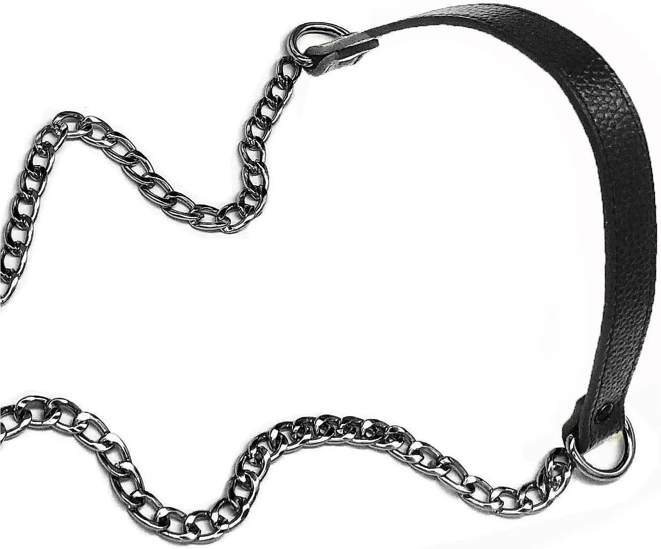 VanEnjoy 18MM Replacement Chain & Genuine Leather Shoulder Crossbody Straps for Handbags Purse Bags -Extended Version(Black-Gun Metal)