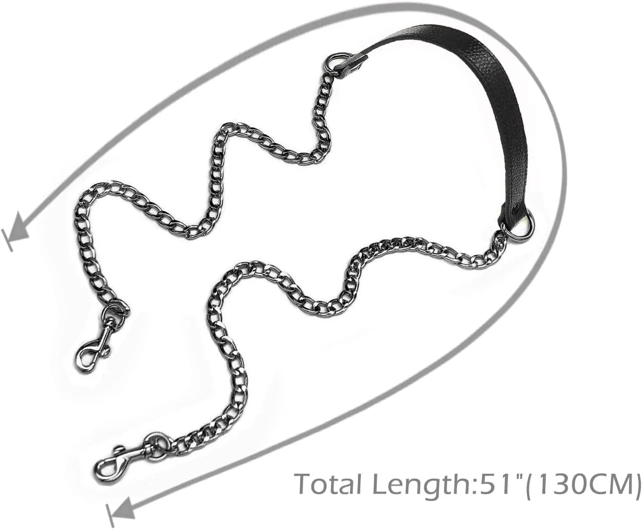 VanEnjoy 18MM Replacement Chain & Genuine Leather Shoulder Crossbody Straps for Handbags Purse Bags -Extended Version(Black-Gun Metal)