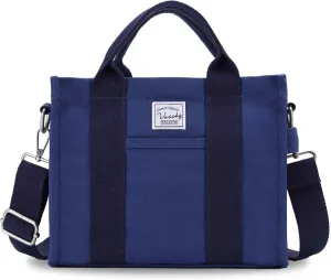VASCHY Canvas Tote bag, Casual Reusable Work Totes for Women Teachers with Zippers Pockets Crossbody Shoulder Bag Purse