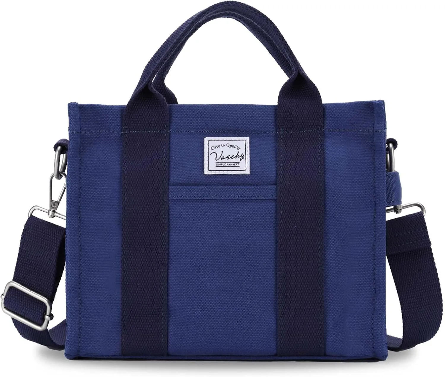 VASCHY Canvas Tote bag, Casual Reusable Work Totes for Women Teachers with Zippers Pockets Crossbody Shoulder Bag Purse