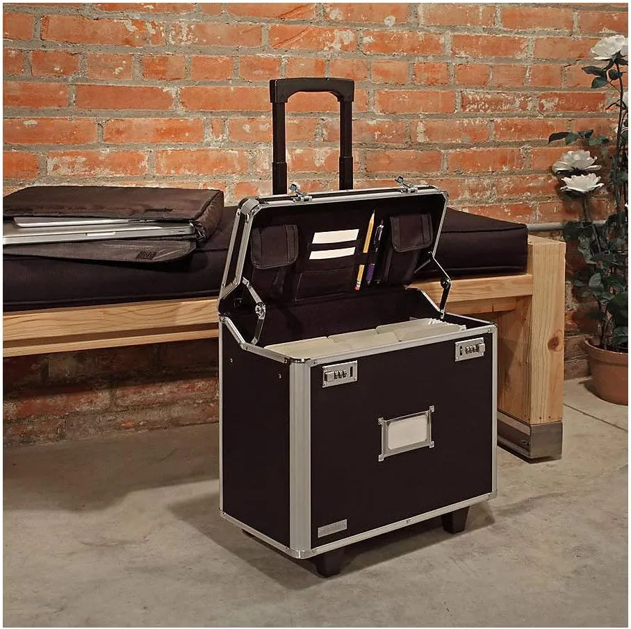 Vaultz Locking Mobile Business Case, Legal Size, 14.5 x 13.5 x 11 Inches, Black (VZ00194)