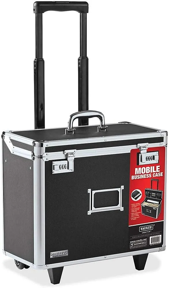 Vaultz Locking Mobile Business Case, Legal Size, 14.5 x 13.5 x 11 Inches, Black (VZ00194)