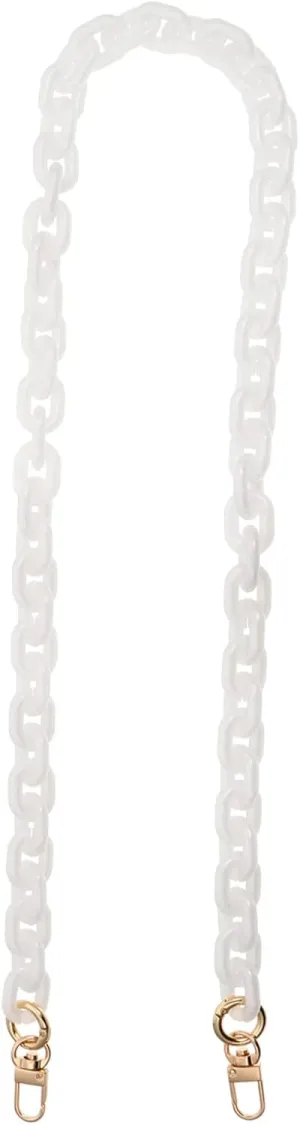 Veemoon Metal Buckles White Resin Shoulder Bag Chain Durable Replacement Strap for Handbags Lightweight Purse Accessory Stylish Design for Everyday Use