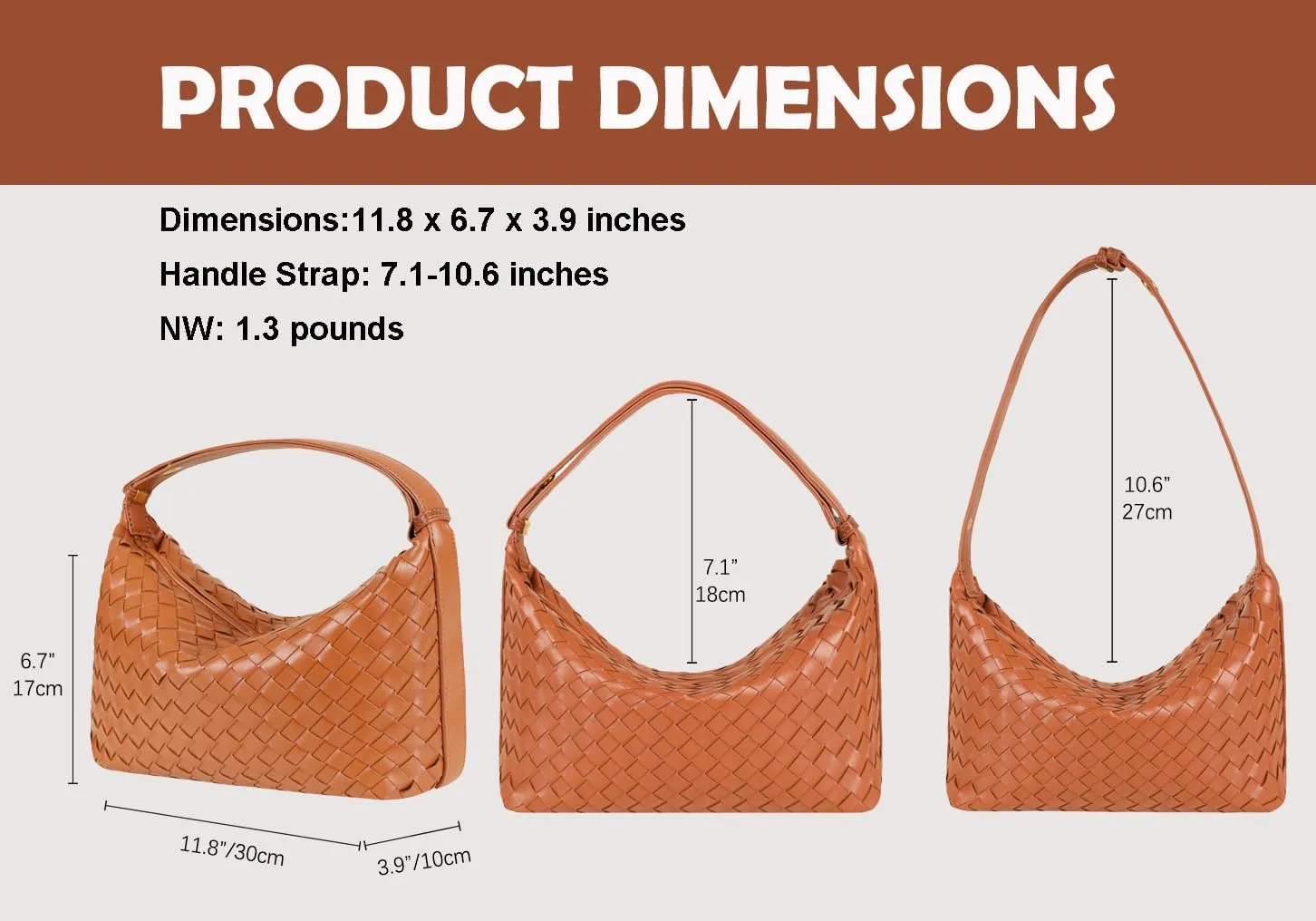 Vegan Leather Woven Tote Handbag, Top-handle Shoulder Bag, Pure Underarm Purse, Clutch, Braided