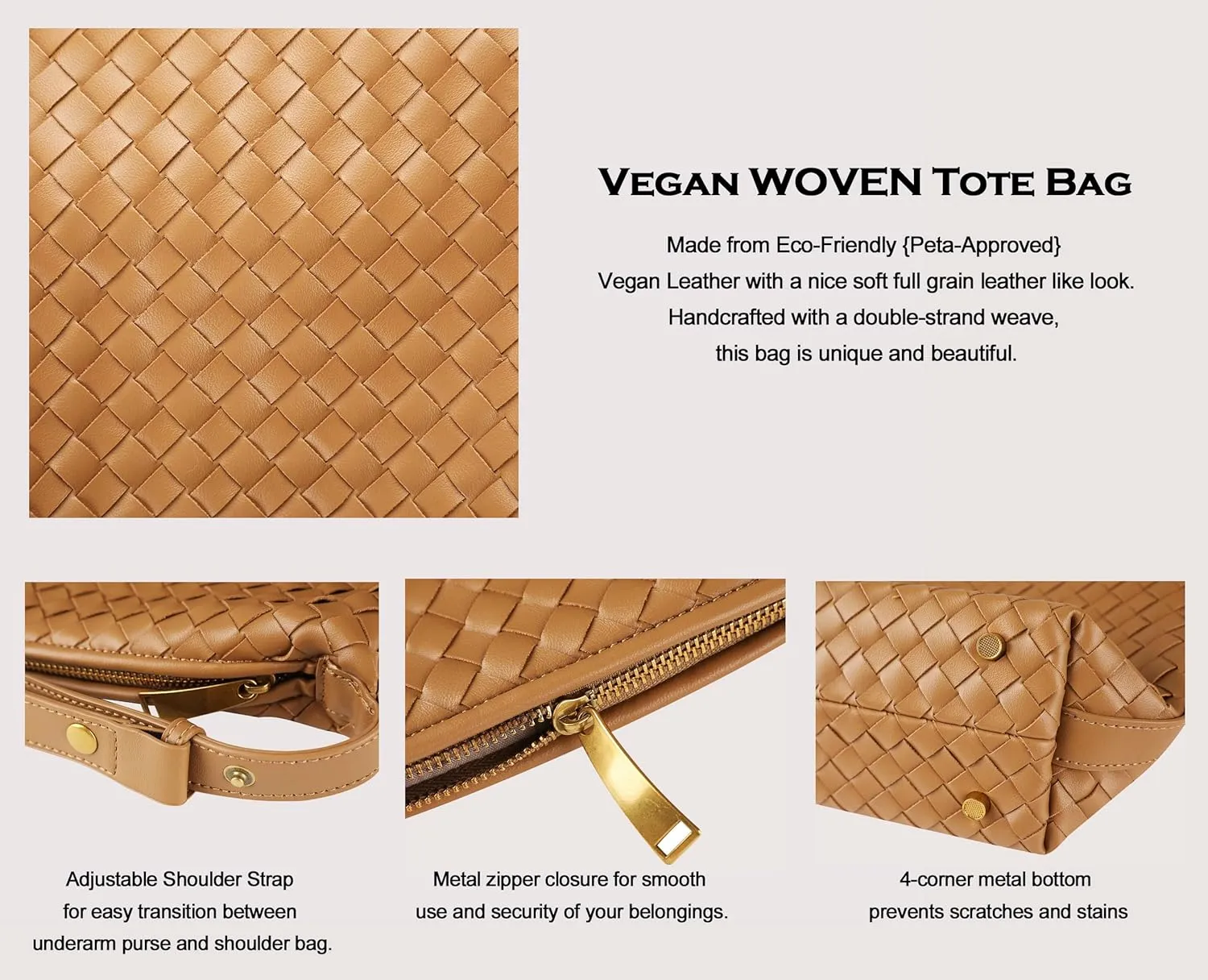 Vegan Leather Woven Tote Handbag, Top-handle Shoulder Bag, Pure Underarm Purse, Clutch, Braided
