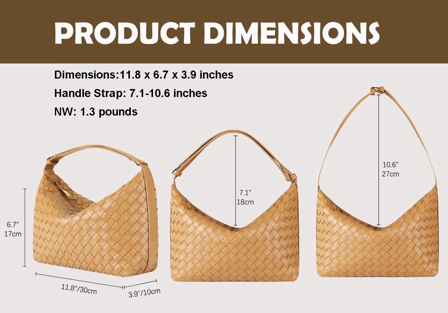 Vegan Leather Woven Tote Handbag, Top-handle Shoulder Bag, Pure Underarm Purse, Clutch, Braided
