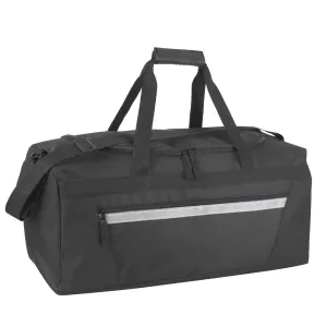 Velcro Handles, Dual Zipper Closure and Luggage Strap for Traveling, Commuting, Sports and Gym Equipment in Black & Silver
