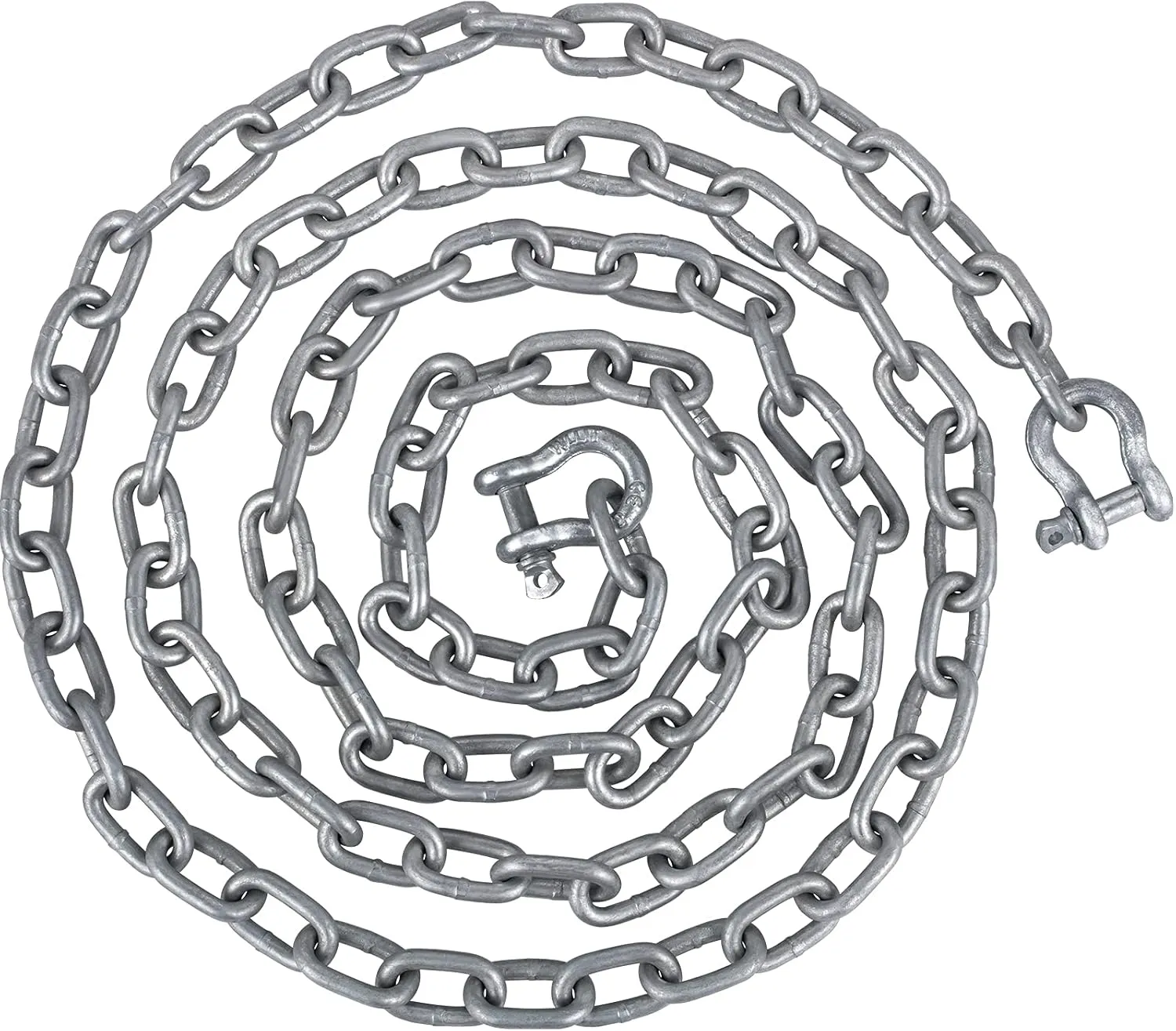 VEVOR Anchor Chain, 20' x 5/16" 316 Stainless Steel Chain, 3/8" Anchor Chain Shackle, 7120lbs Anchor Lead Chain Breaking Load, 9460lbs Anchor Chain Shackle Breaking Load, Anchor Chain for Small Boats