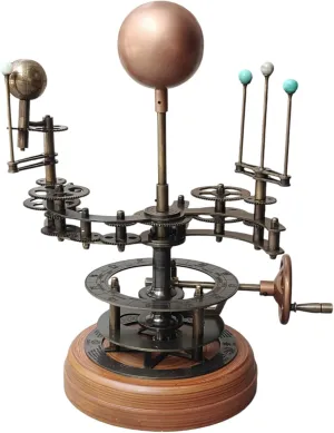 Vintage Brass Orrery, Fully Functional SUGRA ART Solar System Model - Antique Marine Collectible for Home and Office Décor