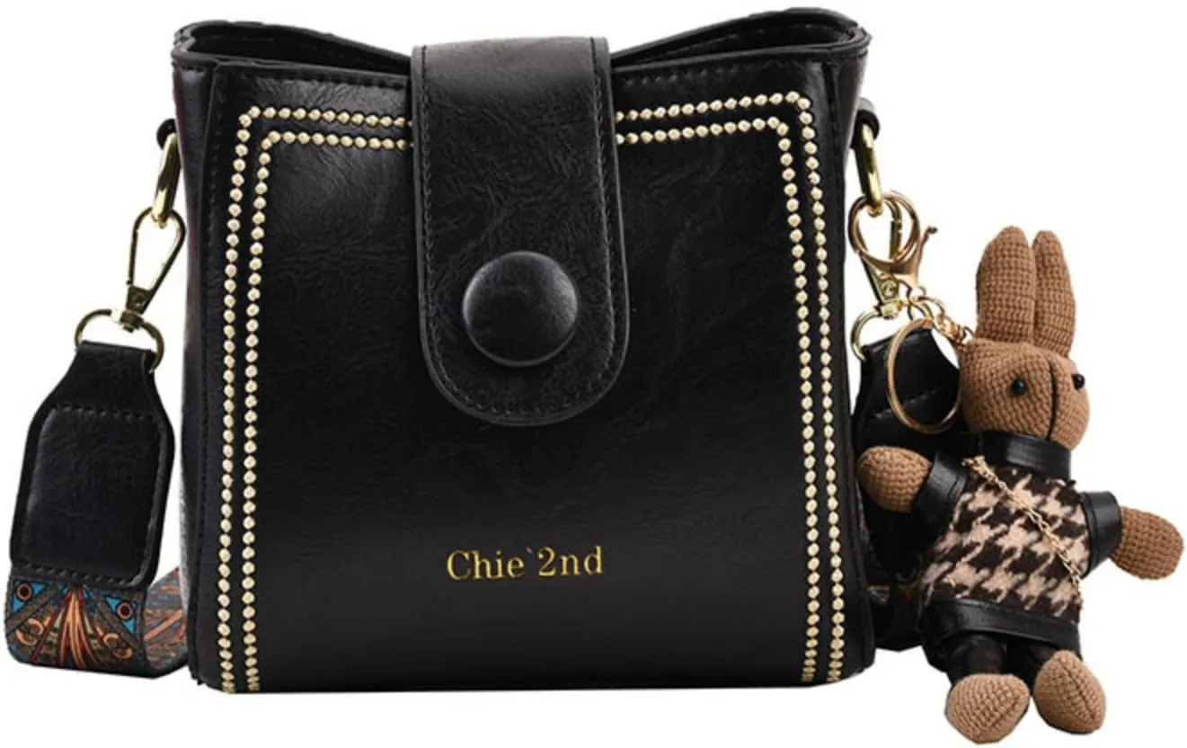 Vintage Fashion Bag With Adjustable Wider Shoulder Strap, Vintage Water Bucket Bag, Square Crossbody Small Bags for Women