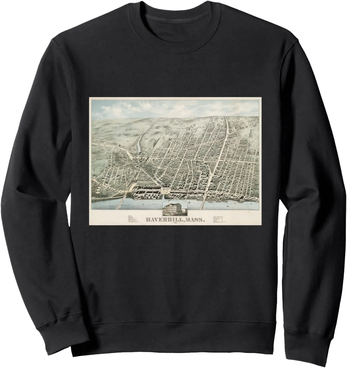 Vintage Haverhill MA Map (1876) Sweatshirt