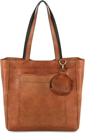 Vintage Leather Tote Bag Seville, Large Shopper for Women