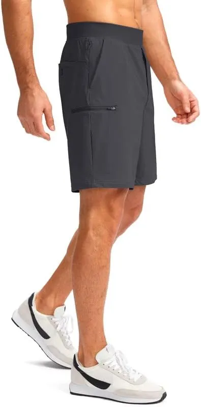 Viodia Men's 7" Golf Shorts with 5 Pockets Elastic Waist Dry Fit Stretch Shorts for Men Hiking Casual Athletic