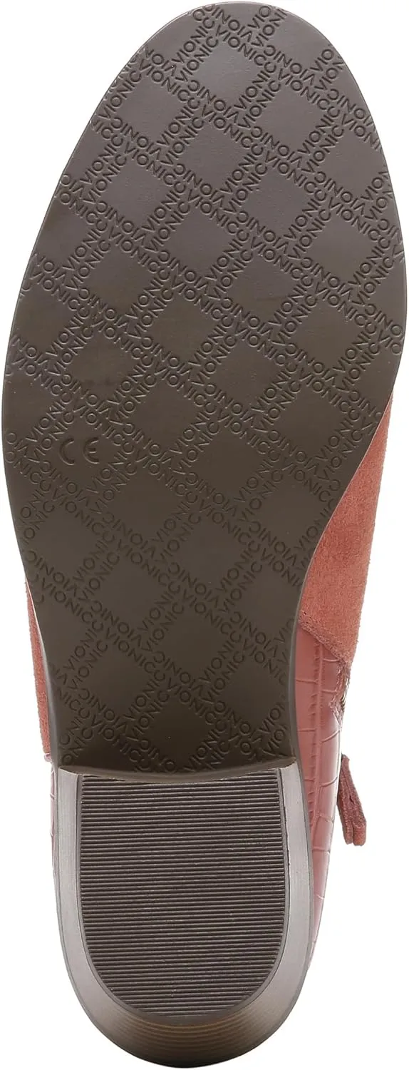 Vionic Marissa Short Bootie, Black Suede Crocodile Print, 5, Medium