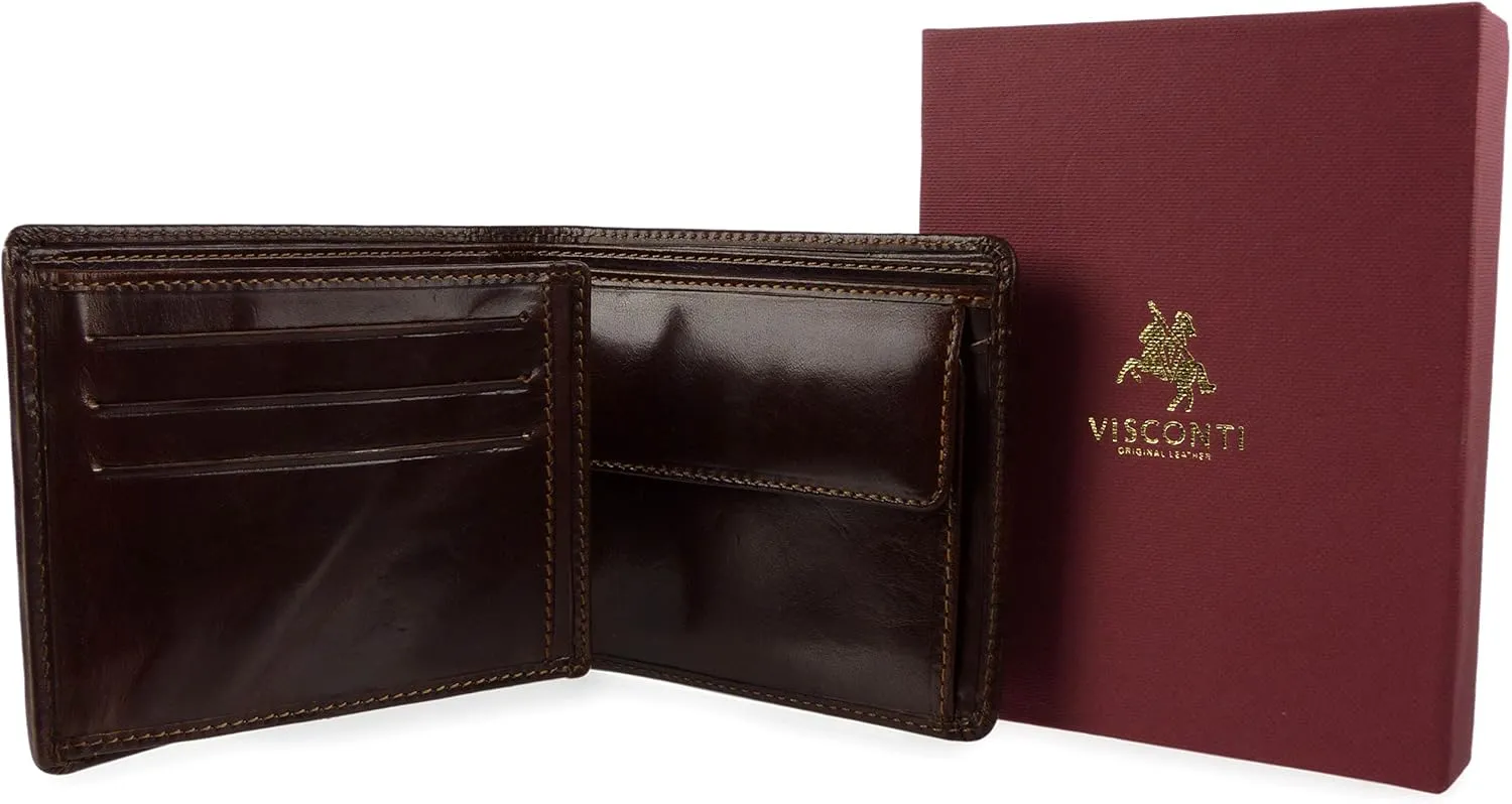 Visconti Men's Italian Leather Bi-Fold Wallet