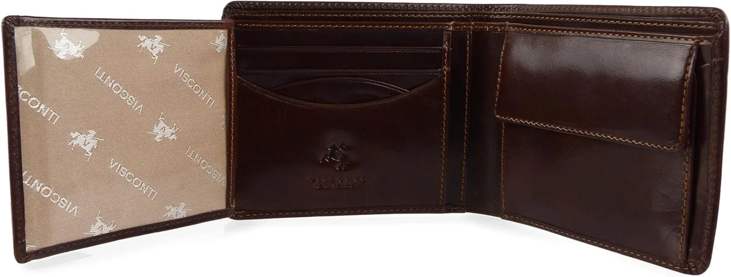 Visconti Men's Italian Leather Bi-Fold Wallet