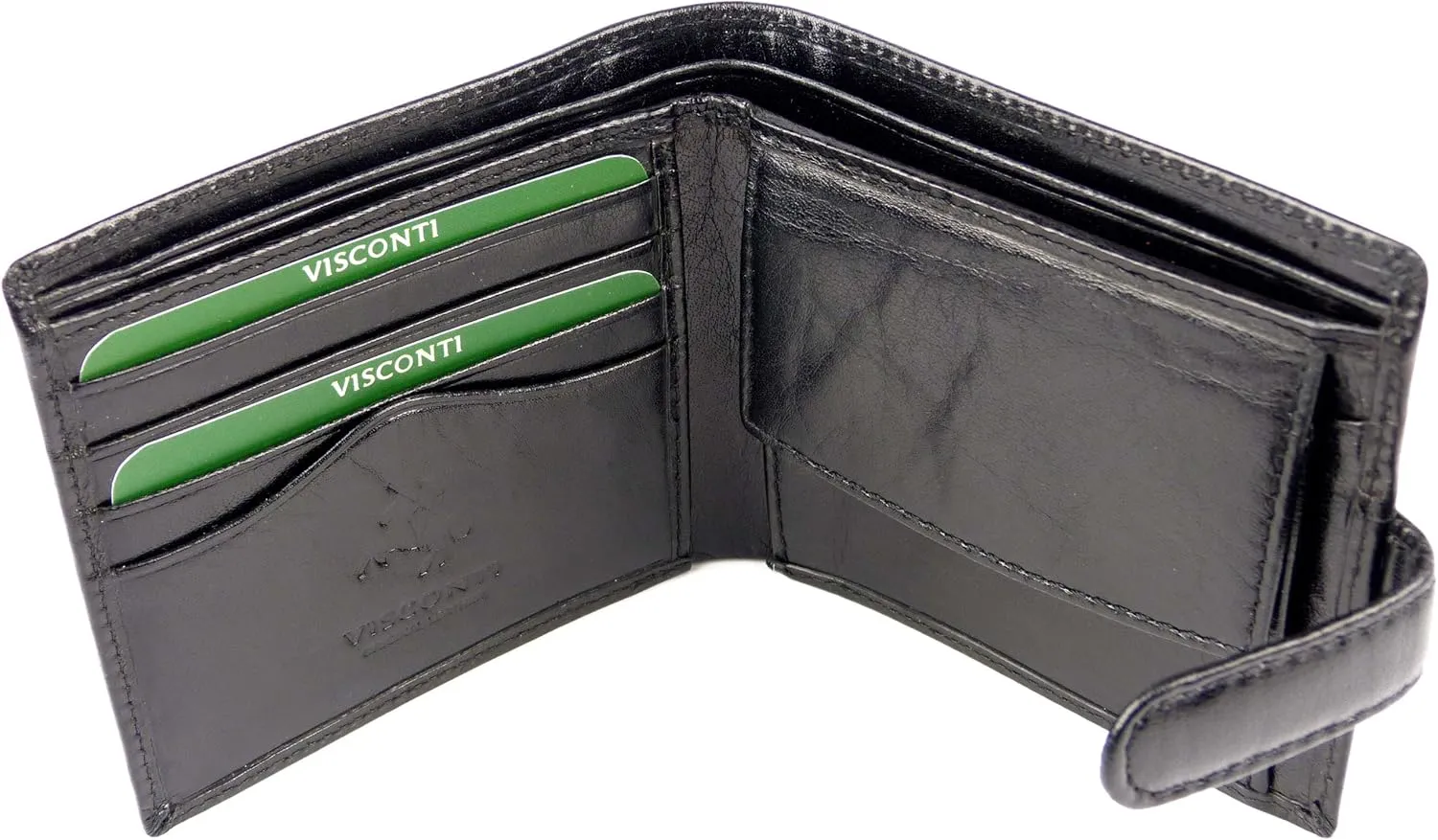 Visconti Men's Premium Compact Leather Wallet By In Or Brown Coin Section