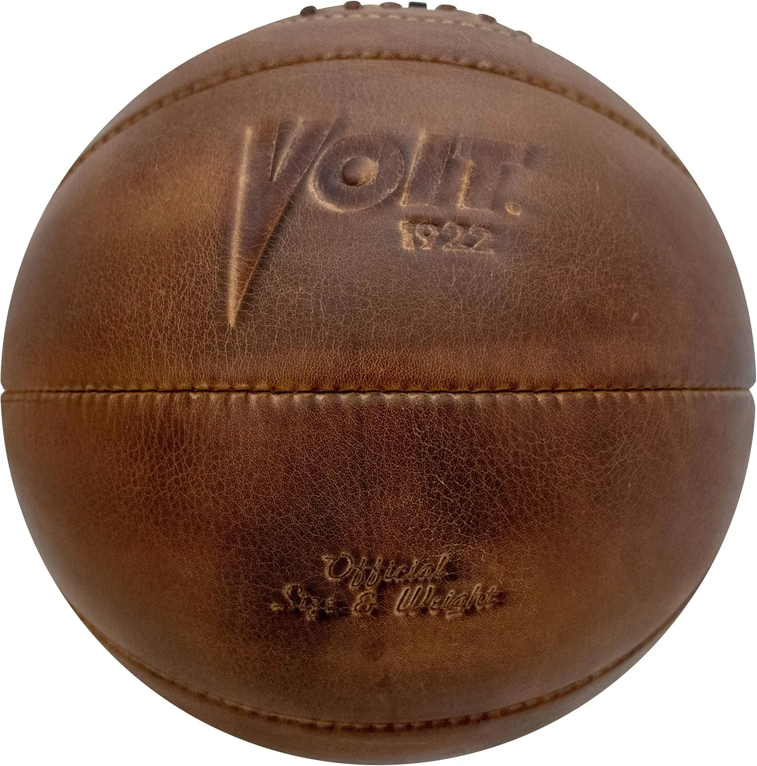 Voit 1922 Legacy Collection Basketball No. 7, Natural Tanned Leather