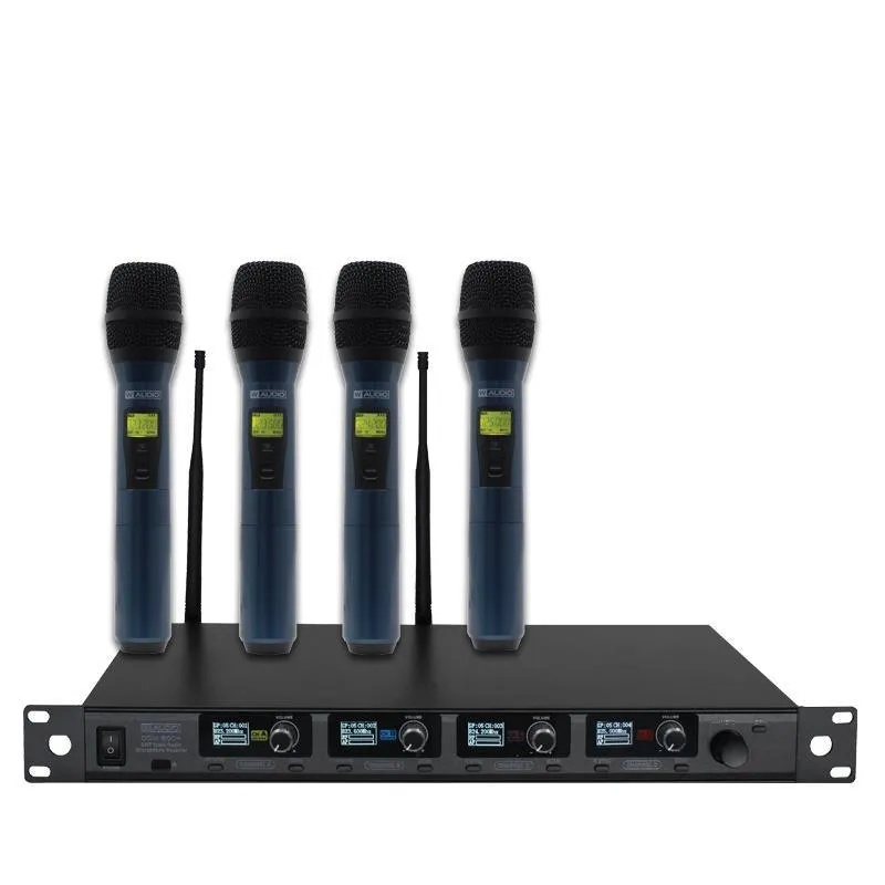 W-Audio DQM 800H Quad Handheld UHF Radio Microphone System (823Mhz-865Mhz)