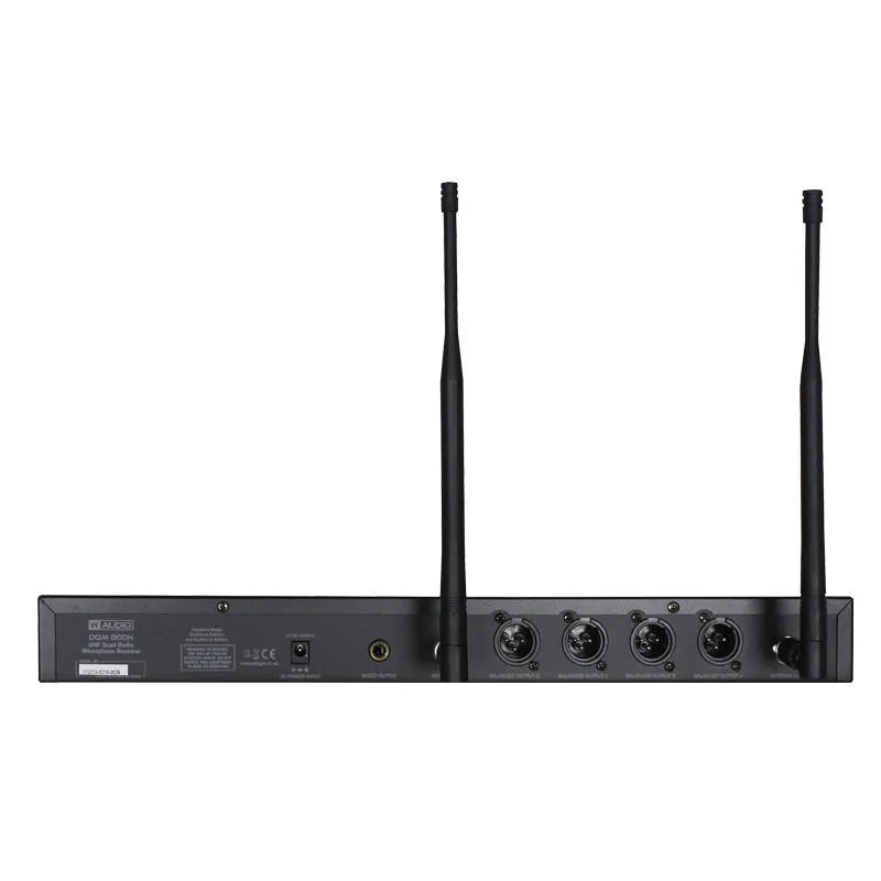 W-Audio DQM 800H Quad Handheld UHF Radio Microphone System (823Mhz-865Mhz)