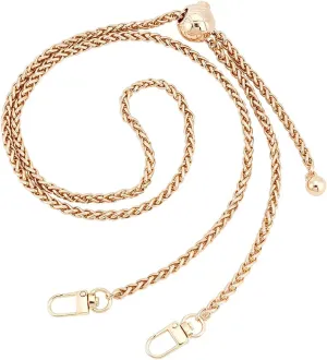 WADORN Metal Purse Chain Strap, 49.6 Inch Adjustable Shoulder Chain Strap Replacement Women CrossBody Bag Chain with Ball Bead Adjuster Alloy Bag Chain Strap for Handbag Hobo Bag Clutches, Light Gold