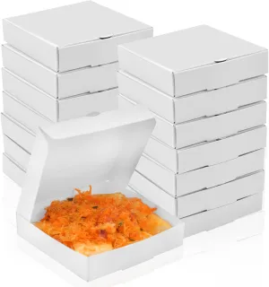WANGDEFA 50 Pcs Mini Pizza Boxes 3.5 x 3.5 Square Cardboard Mini Pizza Box for Celebrations Party Favors Christmas Birthdays Valentines Day Weddings