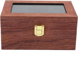 Watch Box, Wooden 3 Grid Watch Display Box, Transparent Window Antislip Watch Storage Box, For Store Display, Home Decoration