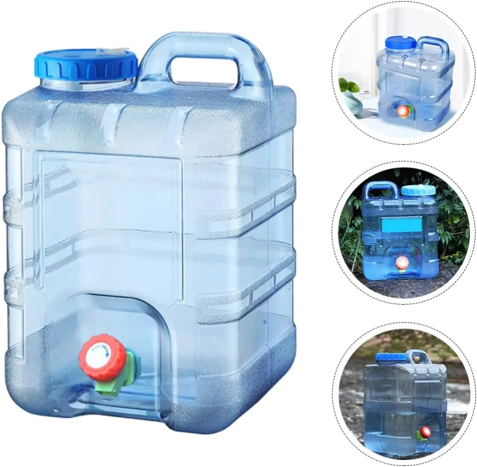 Water Bottle 2.6 Gallon Portable Water Containers with Handle Large Capacity Water Jug Large Reusable Motivational Jug for Camping Outdoor Sports Travel