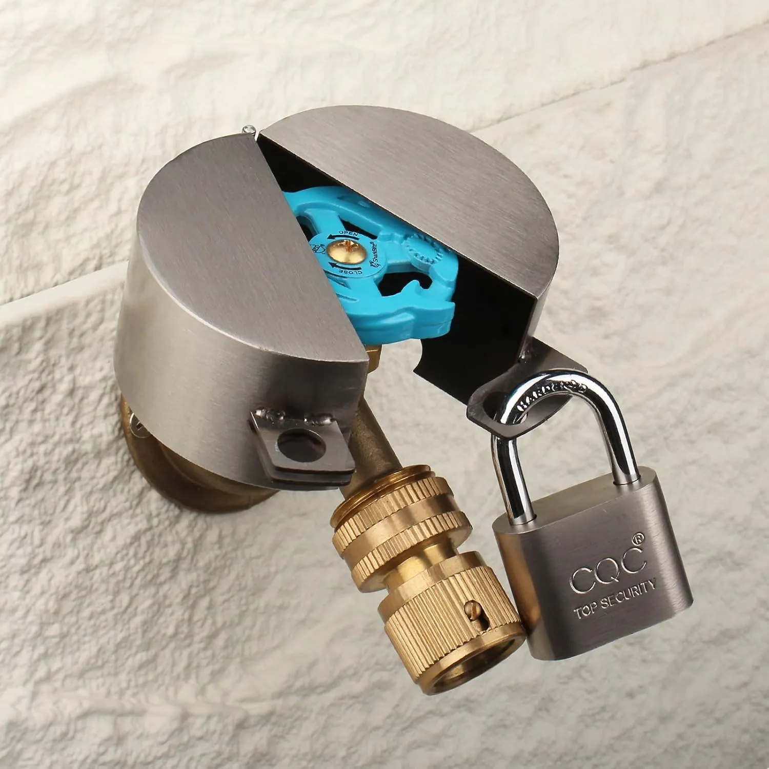 Water Faucet Lock Outdoor-Outdoor Faucet Lock-Faucet Lock-Faucet Locks Outdoor Child Proof-Exterior Faucet Lock-Water Faucet Lock-Water Spigot Lock (with Padlock) Metal Stainless steel