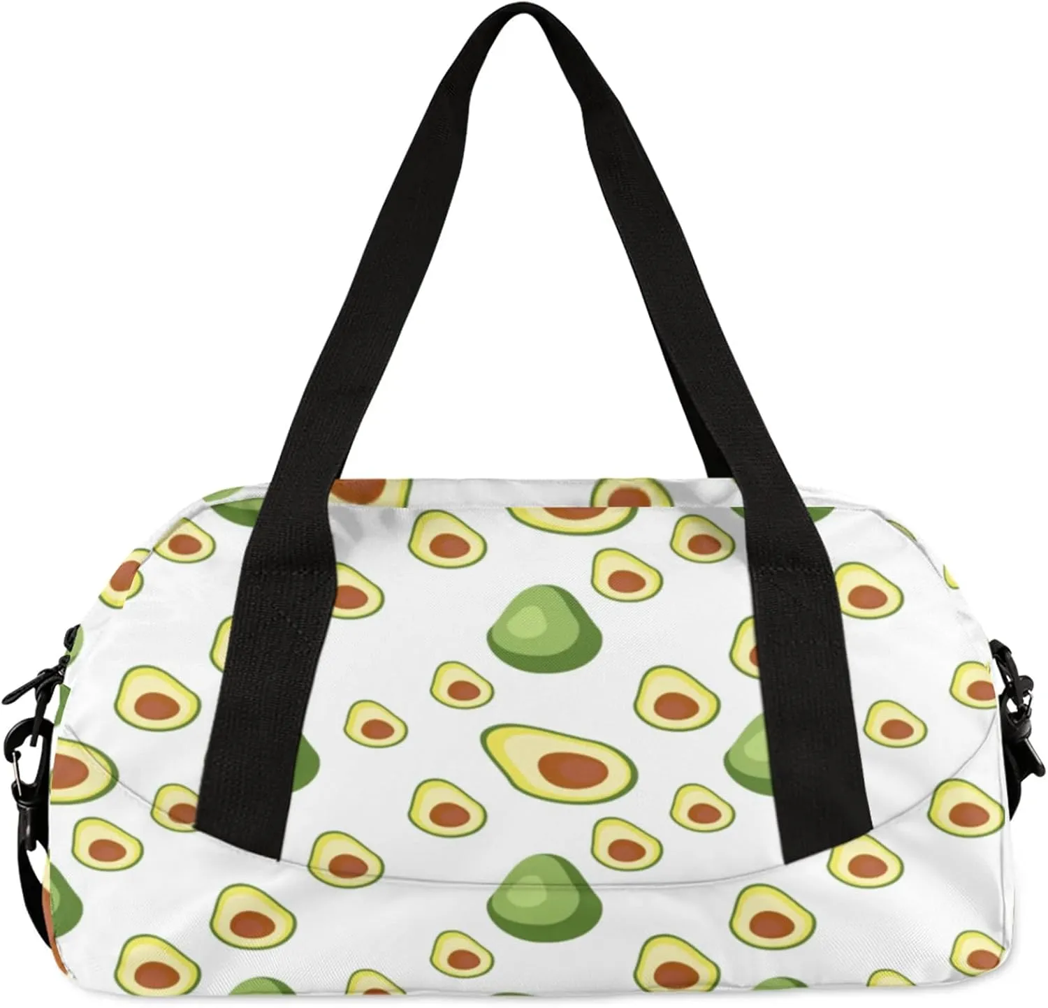 Watercolor Avocado Pattern Kids Duffel Bag Lightweight Waterproof Sports Gym Bag with Front Zipper Pocket Foldable Weekender Overnight Bag for School Practice Gymnastic Ballet