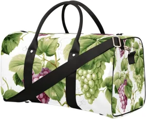 Watercolor Grapes Travel Duffel Bag for Women Men Waterproof Foldable Overnight Weekender Bag Large Capacity Sports Gym Bag