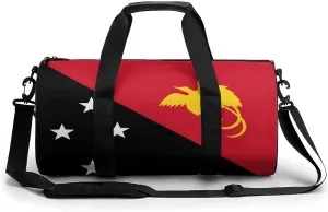 Waterproof Papua New Guinea Flag Gym Bag with Wet Pocket Sports Duffel for Beach Yoga Weekender Travel