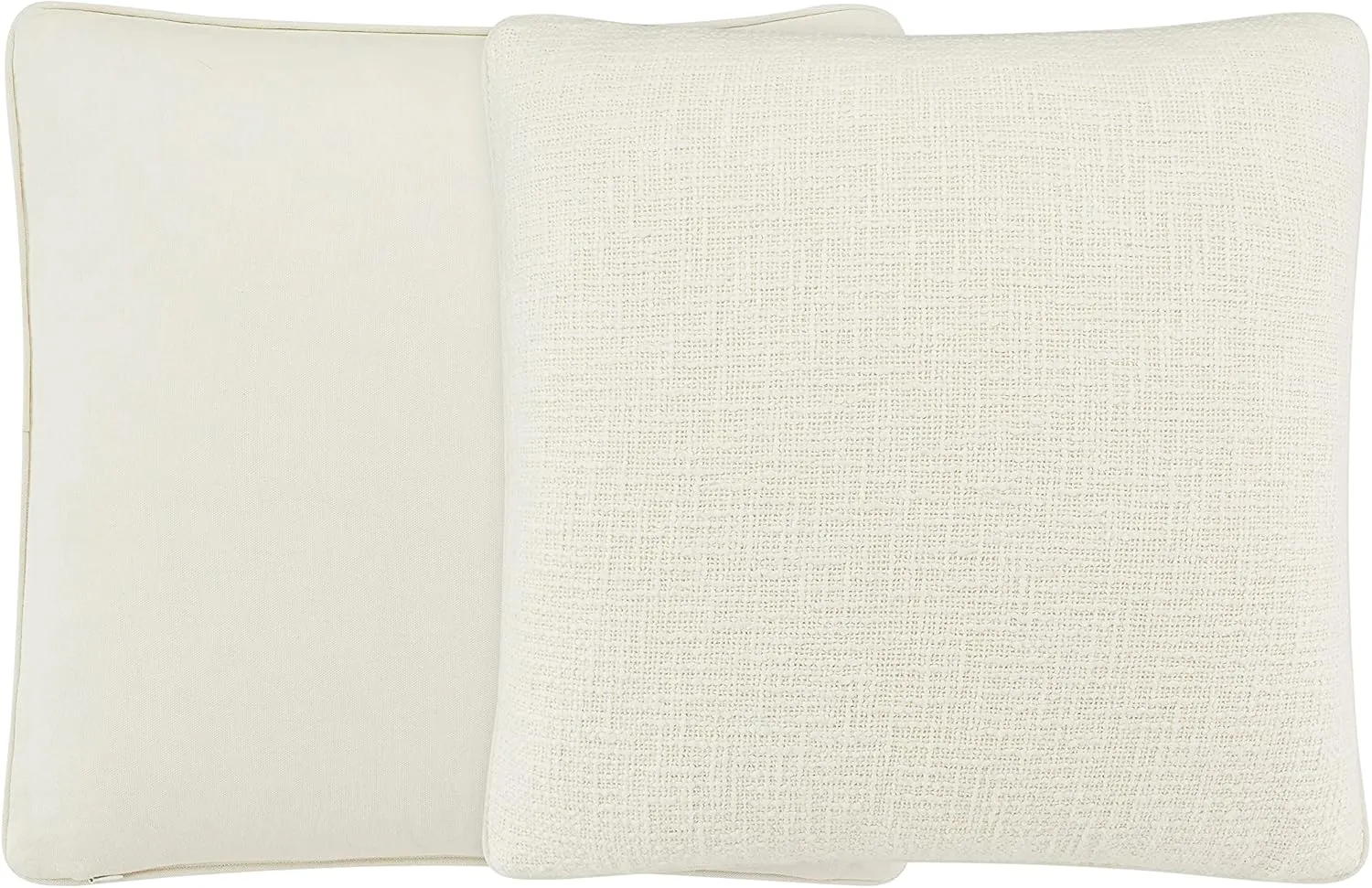 Waverly Universal Decorative Modern Square Throw Pillow for Bed and Couch,18" x 18", Antique White