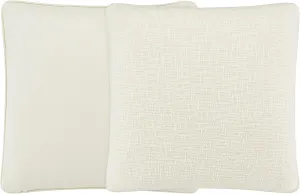 Waverly Universal Decorative Modern Square Throw Pillow for Bed and Couch,18" x 18", Antique White