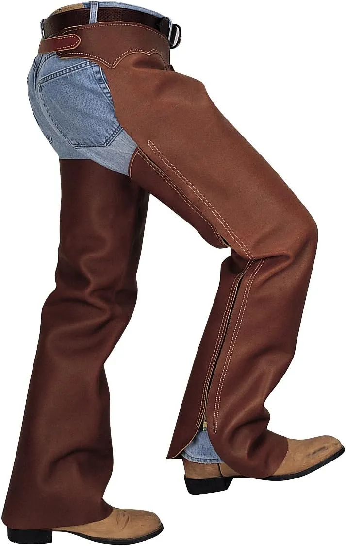Weaver Leather Shotgun Full Grain Leather Work Chaps, Brown, Large