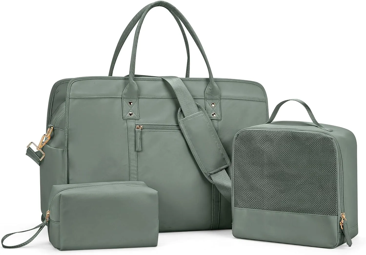 Weekender Bags for Women Travel, Travel Bag with Shoe Compartment, Overnight Duffel Bag with Wet Pocket & Trolley Sleeve