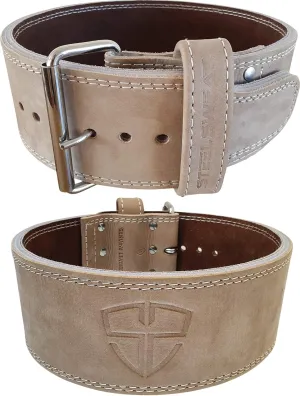 Weight Lifting Belt - 4 Inches Wide by 10mm - Single Prong Powerlifting Belt that's Heavy Duty - Vegetable Tanned Leather - Oat XL