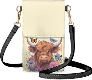 WELLFLYHOM Mini Touchscreen Crossbody Phone Bags for Women with Card Slots Shoulder Bag Purse Leather
