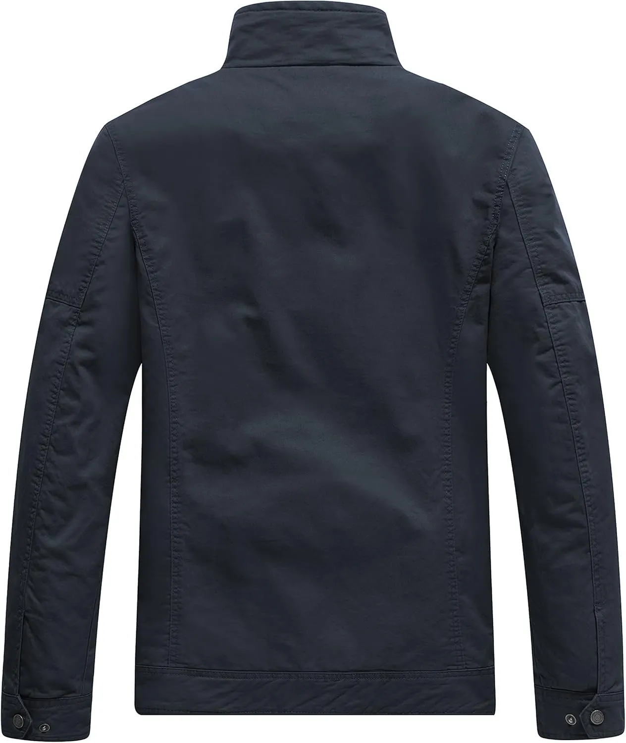 WenVen Men's Casual Washed Cotton Military Jacket