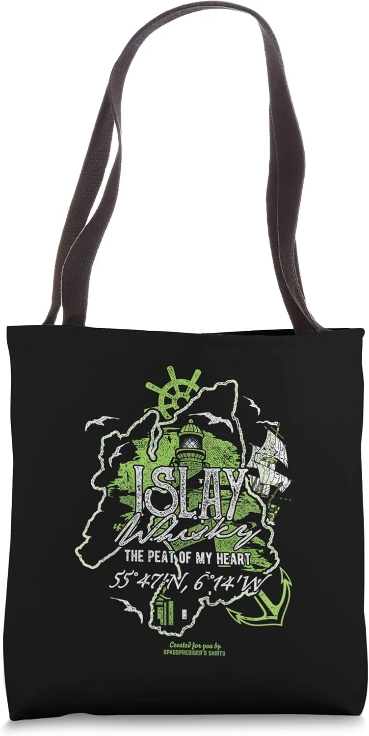 Whisky Merch Design Slogan "Peat Of My Heart" Islay Whisky Tote Bag