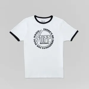 White & Black Stiff 'Real Magic' Print Ringer T-Shirt