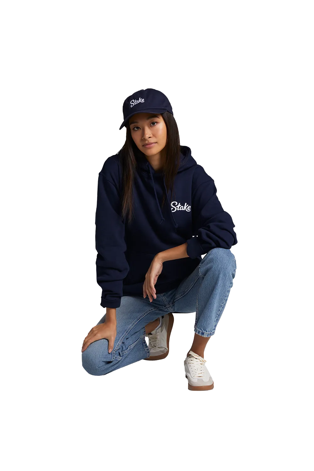 White on Navy 6-Panel Dad Hat