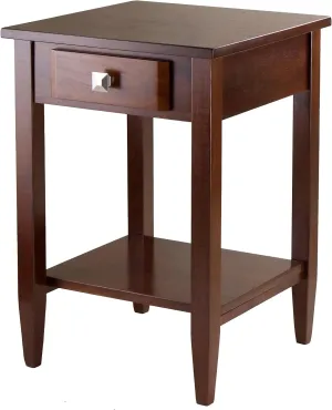 Winsome Richmond 25.98 x 17.95 x 18.68-Inch Wood End Table Tapered Leg, Antique Walnut (94118)