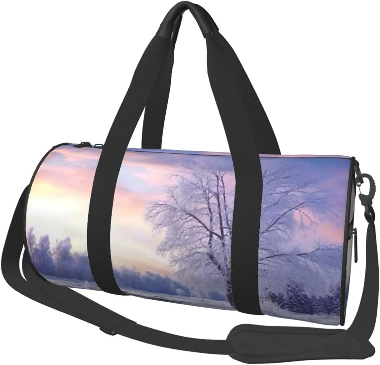 Winter Landscape Travel Bag for Women Men Gym Bag Large Duffle Bag Weekender Overnight Bag with Shoulder Strap